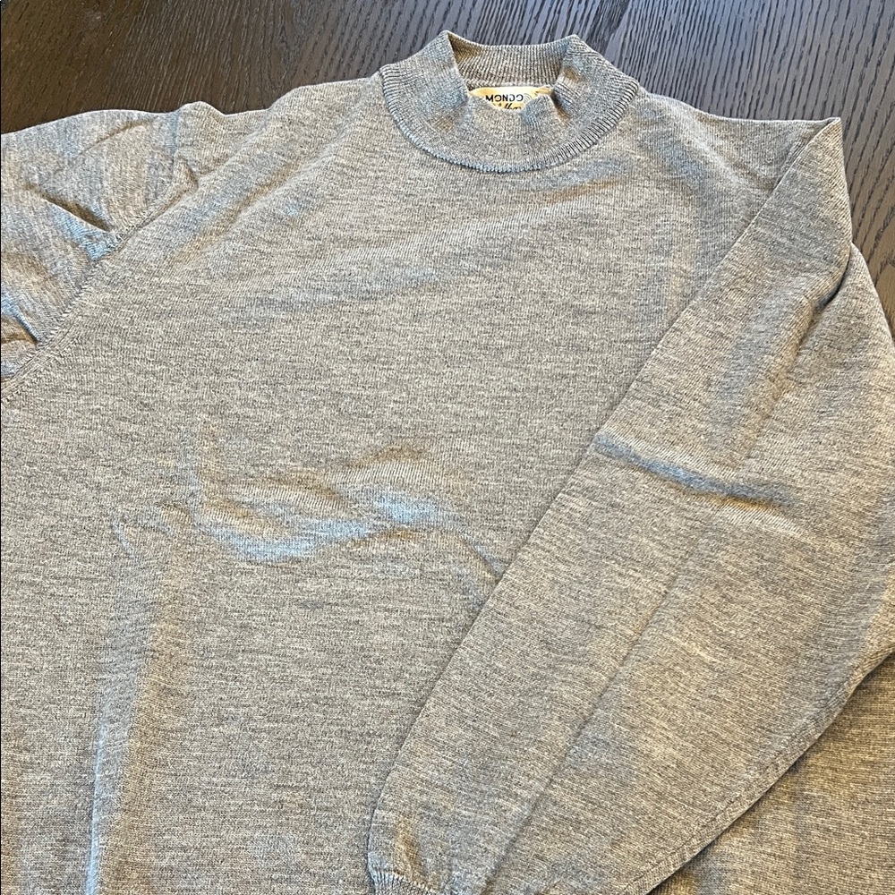 Men's Gray wool mock neck sweater